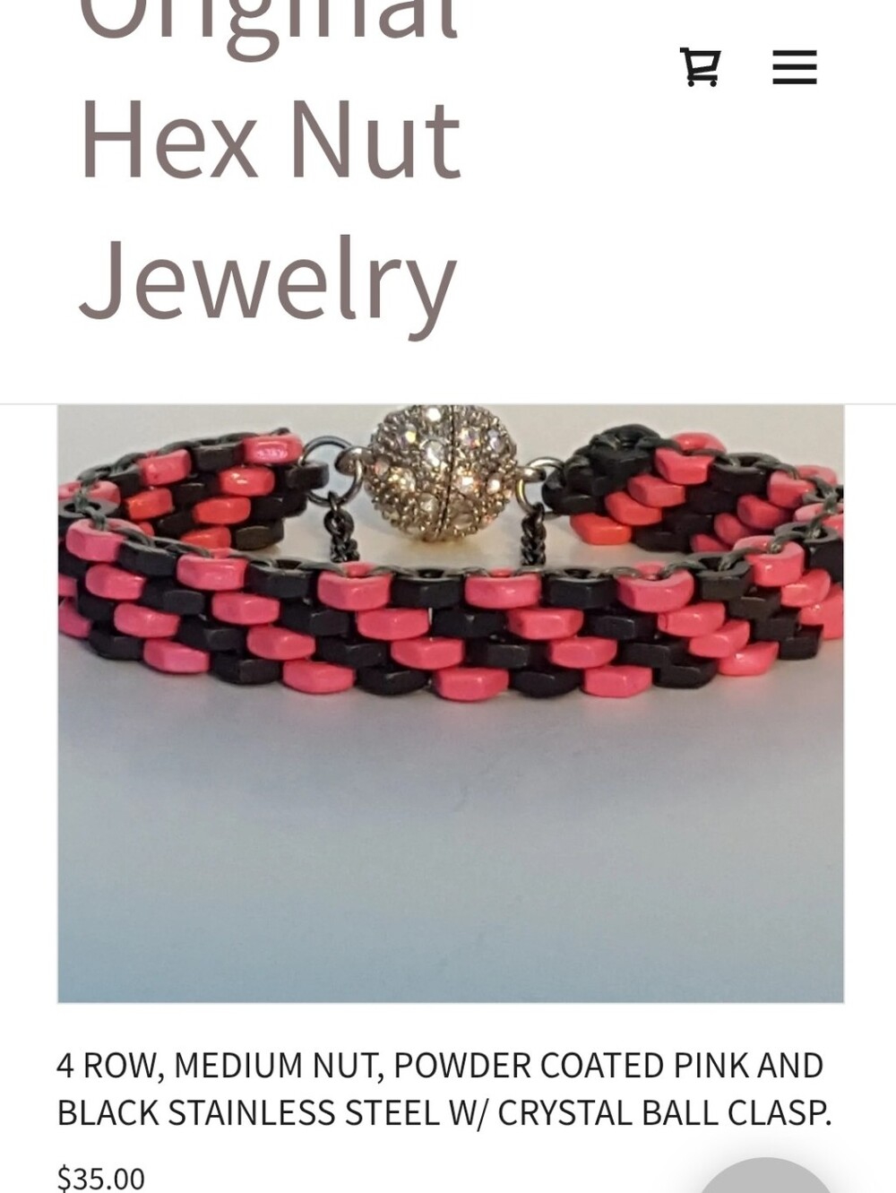 Pink and Black Beaded Link Bracelet with Silver-Tone Accents - Picture 6 of 6
